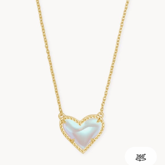 Kendra Scott Gold Heart Necklace with Iridescent Center - Picture 1 of 1